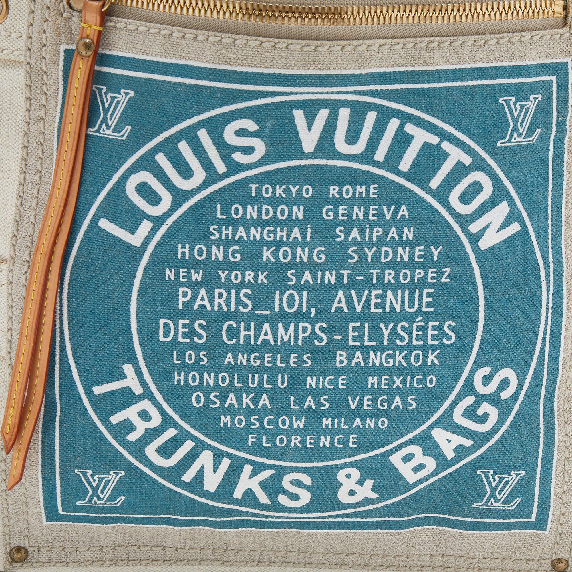 Louis Vuitton Blue Toile Globe Shopper Cabas Limited Edition MM Bag 7