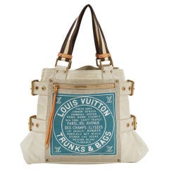 Louis Vuitton Blue Toile Globe Shopper Cabas Limited Edition MM Bag