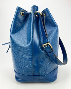 Louis Vuitton Blue Toldeo Epi Noe Drawstring Bucket Bag