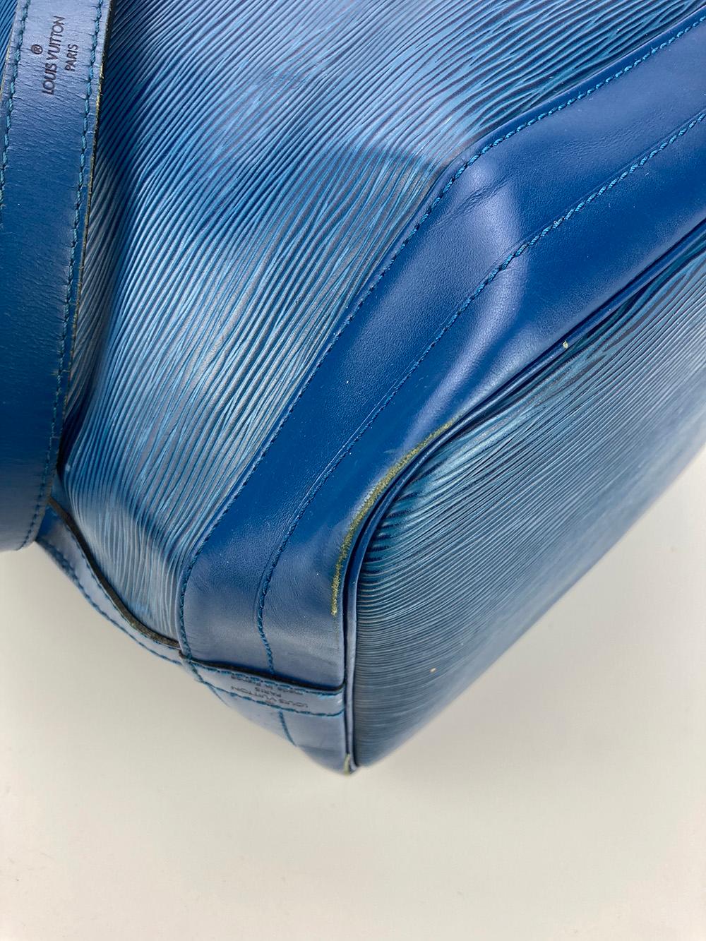 Louis Vuitton Blue Toldeo Epi Noe Drawstring Bucket Bag For Sale 3