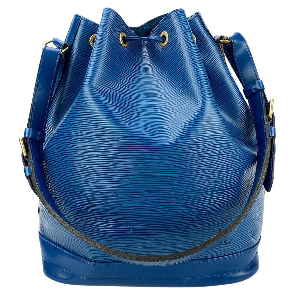 Louis Vuitton Blue Toldeo Epi Noe Drawstring Bucket Bag For Sale