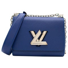 Twist leather handbag Louis Vuitton Blue in Leather - 25184200