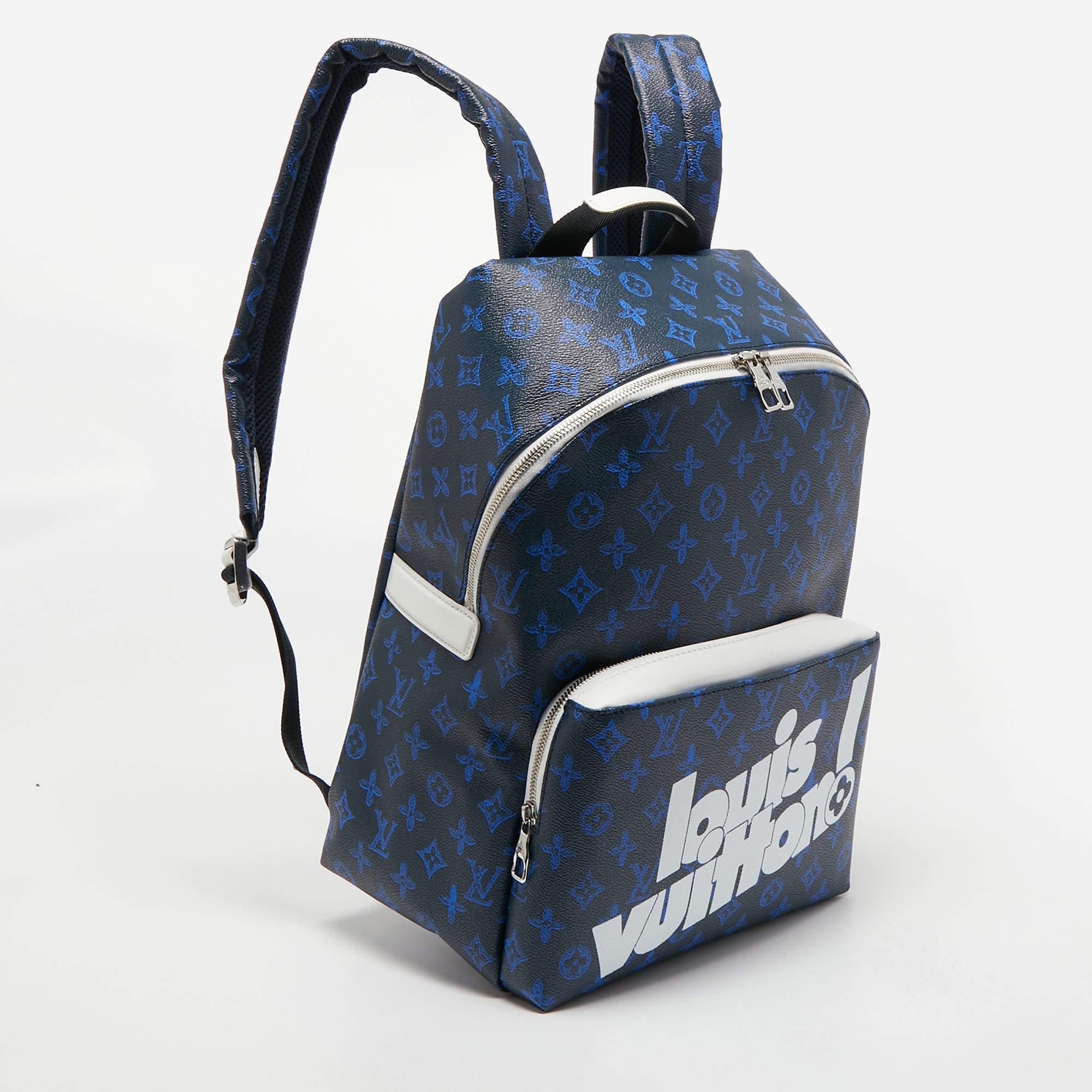 Louis Vuitton Blue Vintage Monogram Canvas Eeryday LV Discovery PM Backpack 1