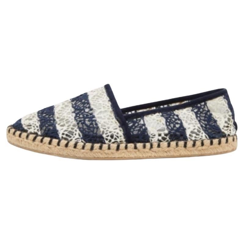 Louis Vuitton - Espadrillas all'uncinetto blu/bianco misura 35,5