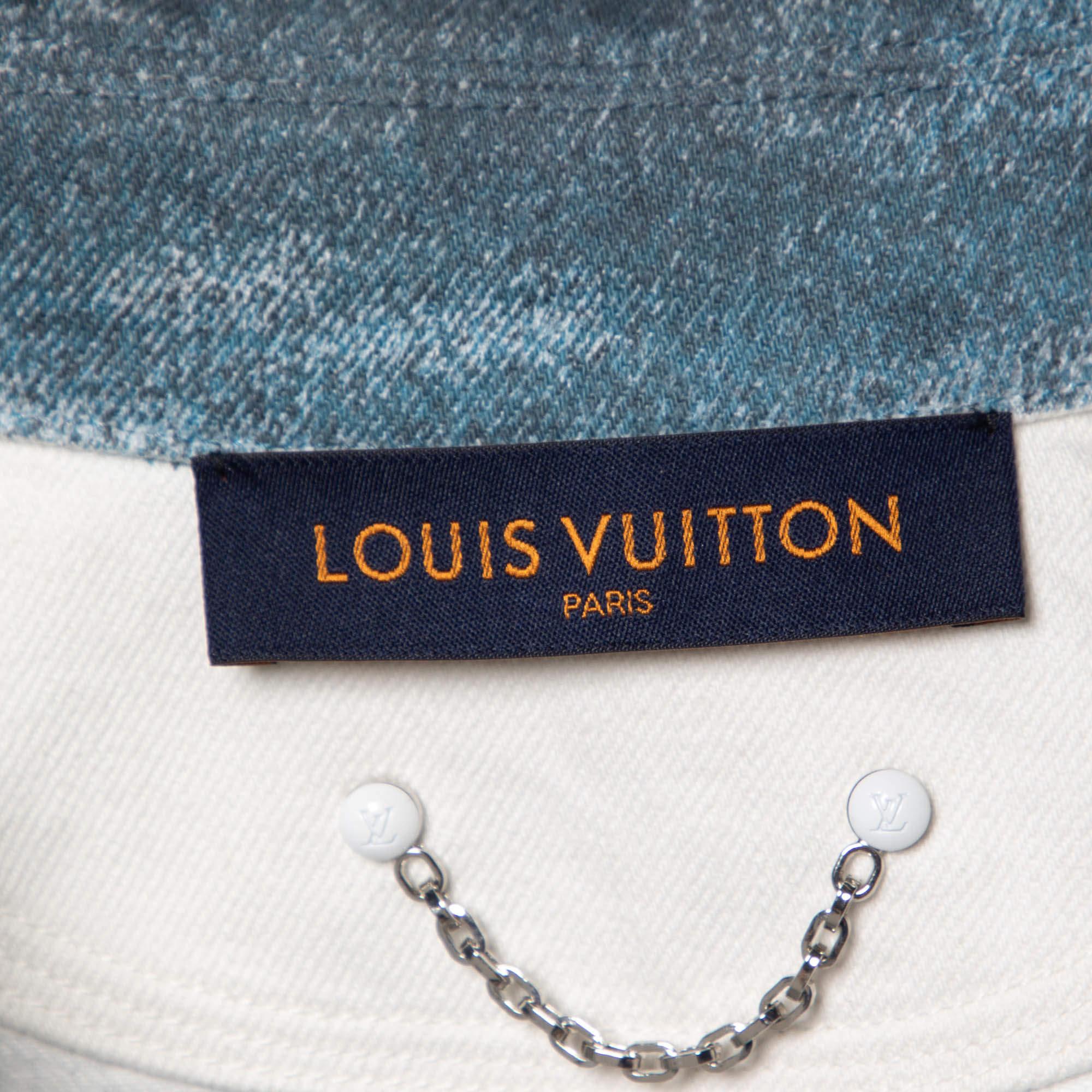 Men's Louis Vuitton Blue/White Gradient Monogram Denim Shirt XS
