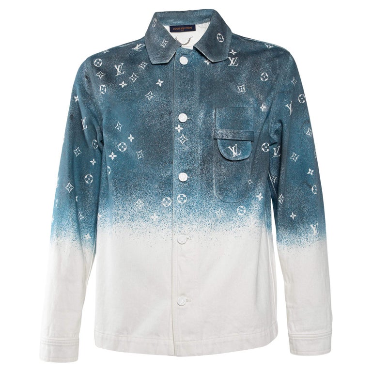 Louis Vuitton Blue/White Gradient Monogram Denim Shirt XS at 1stDibs