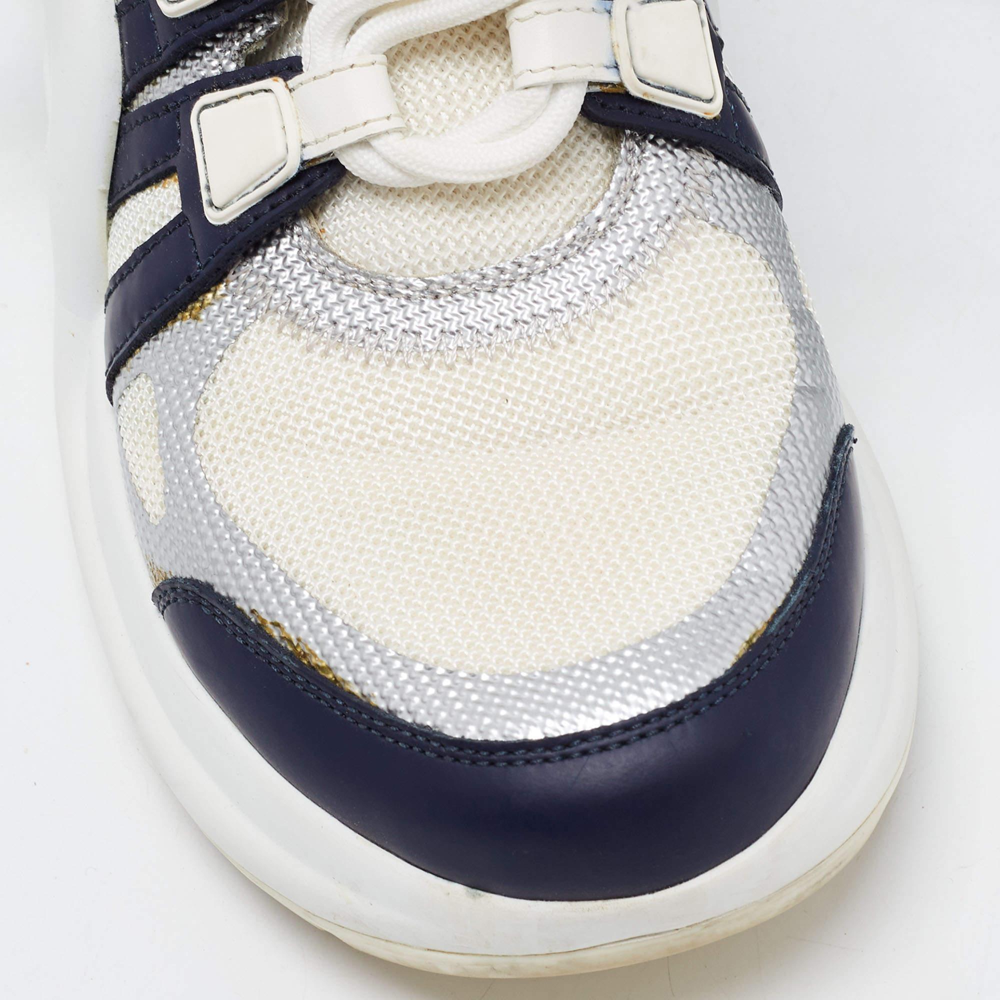 Louis Vuitton Blue/White Leather and Mesh Arclight Low Top Sneakers Size 37 1