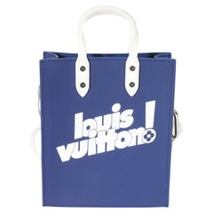 Louis Vuitton Blue & White Leather Everyday LV Sac Plat XS