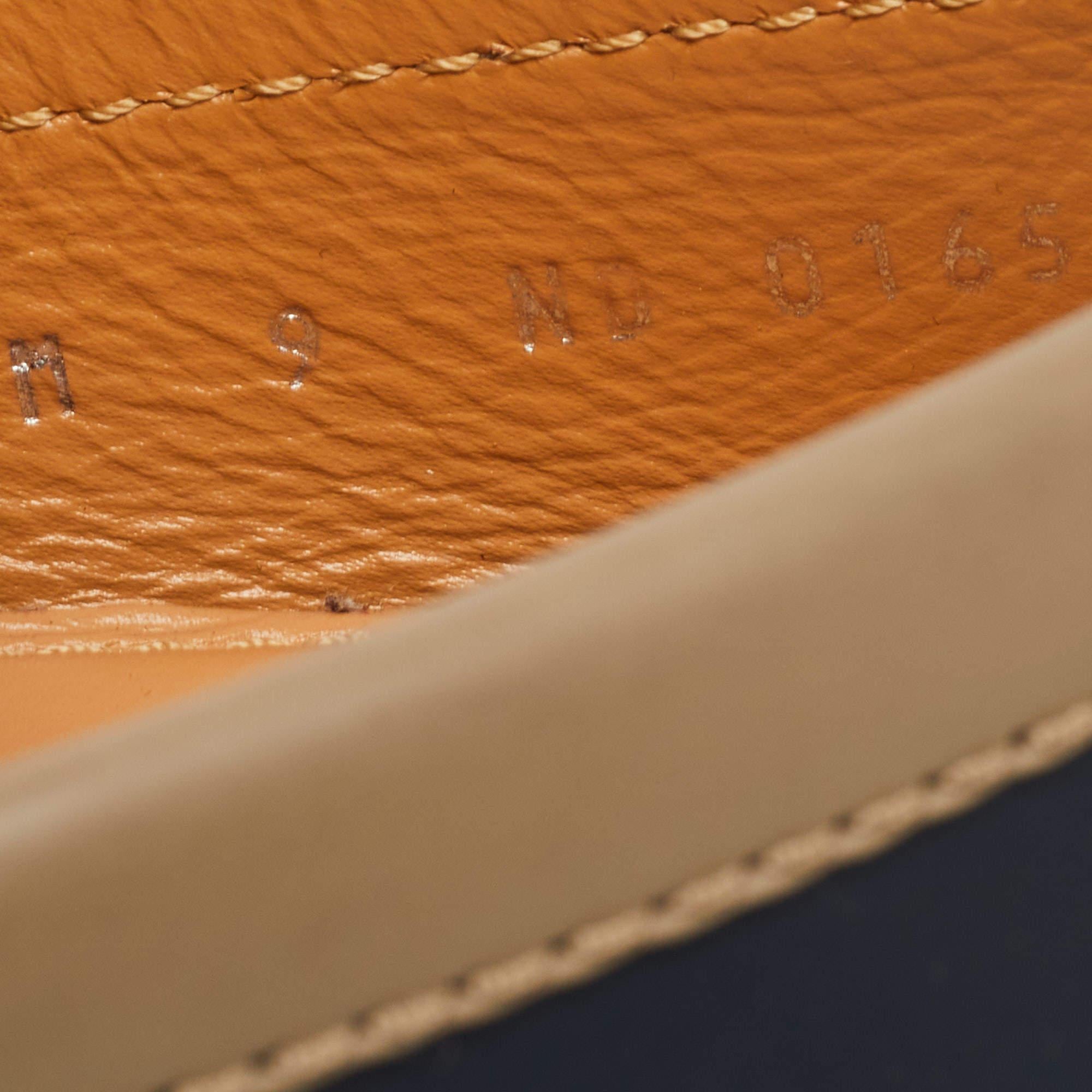 Louis Vuitton Blue/White Leather Hockenheim Slip On Loafers Size 43 3