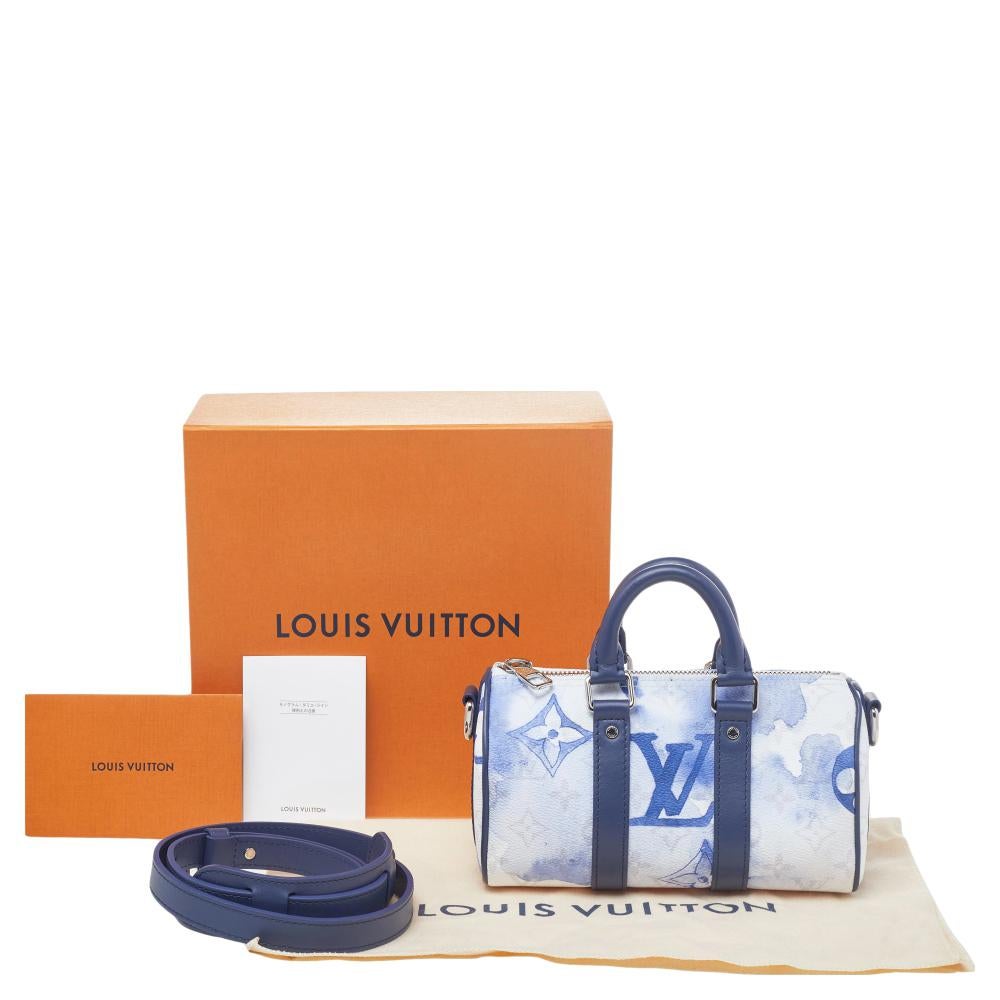 Louis Vuitton Blue/White Monogram Watercolor Canvas Keepall XS Bag 2