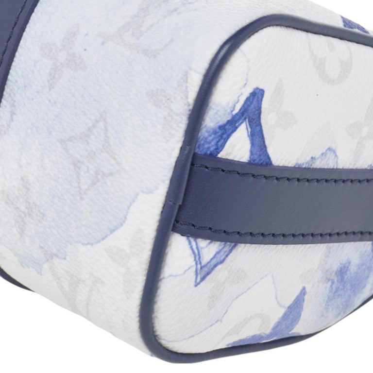 Louis Vuitton Blue Monogram Watercolor Keepall XS White Leather Cloth  Pony-style calfskin ref.567548 - Joli Closet