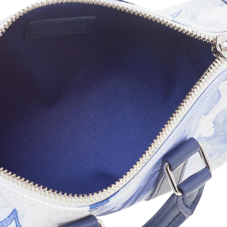 Louis Vuitton Blue/White Monogram Watercolor Canvas Keepall XS Bag at ...