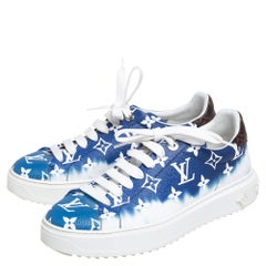 Louis Vuitton Blue/White Patent Monogram Canvas Escale Time Out Sneakers Size 40