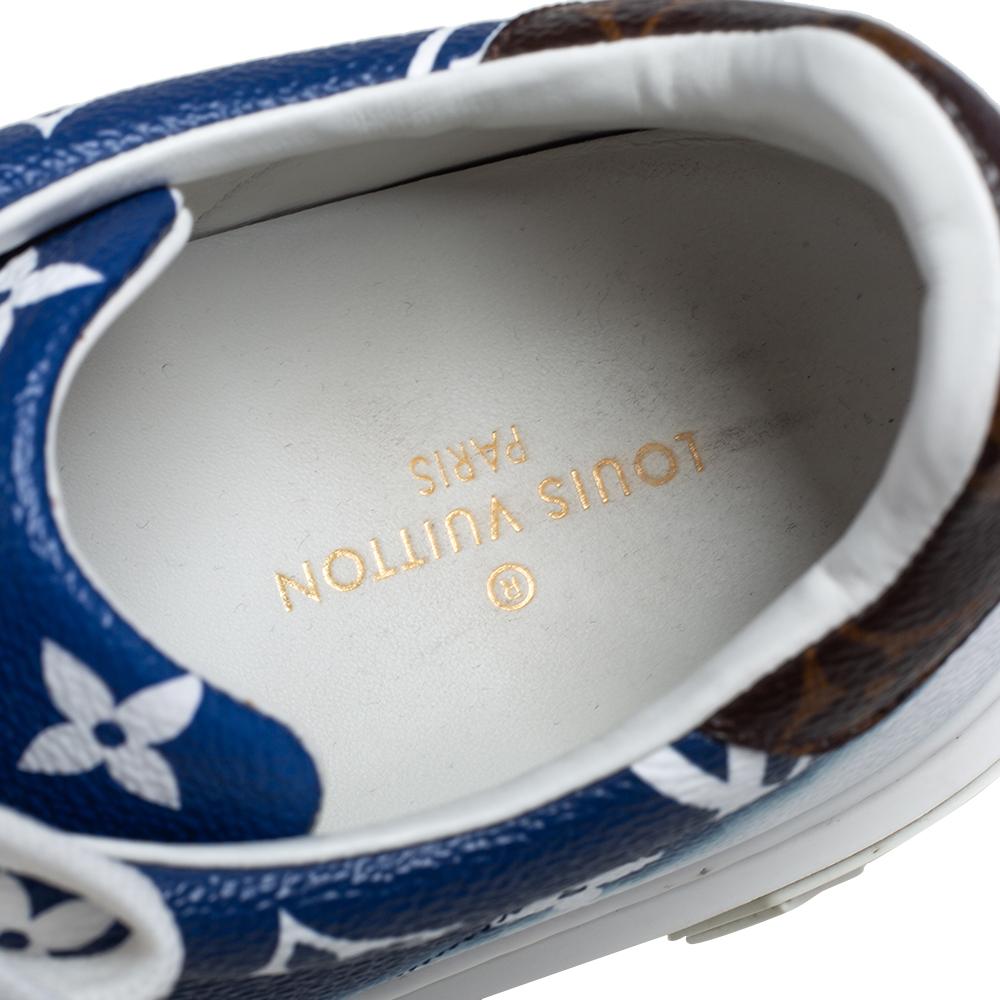 Louis Vuitton Blau/Weiß Patent Monogramm Canvas Escale Time Out Turnschuhe Größe 40 2