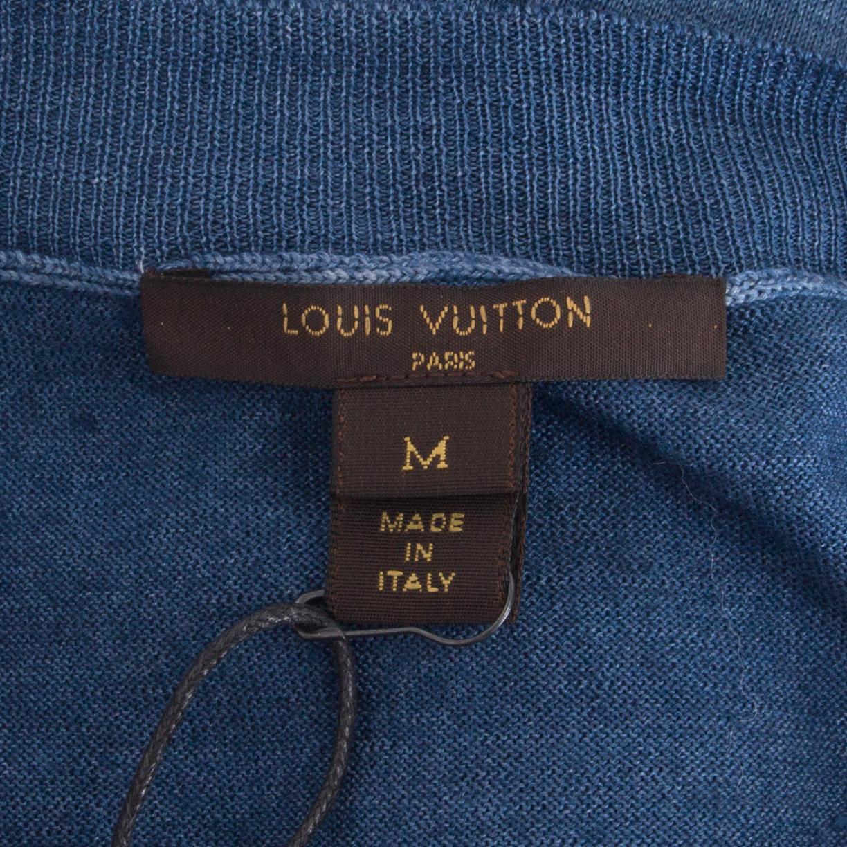 LOUIS VUITTON Blaues T-Shirt aus Wolle und Seide mit STRIPED KNIT T-Shirt M im Angebot 2