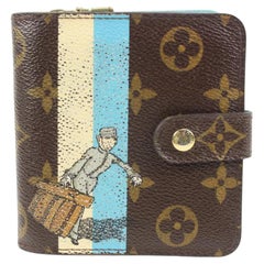 Louis Vuitton Blue x Brown Monogram Bellboy Compact Wallet Groom 14lk31s
