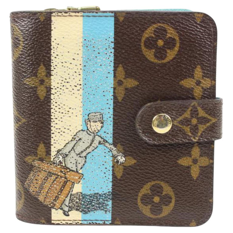 Louis Vuitton Blue x Brown Monogram Bellboy Compact Wallet Groom