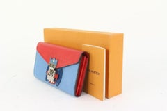 Louis Vuitton  Blue x Red Epi Tribal Mask Sarah Wallet 910lv100