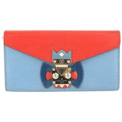 Louis Vuitton Cartera Sarah Máscara Tribal Epi Azul x Roja 910lv100