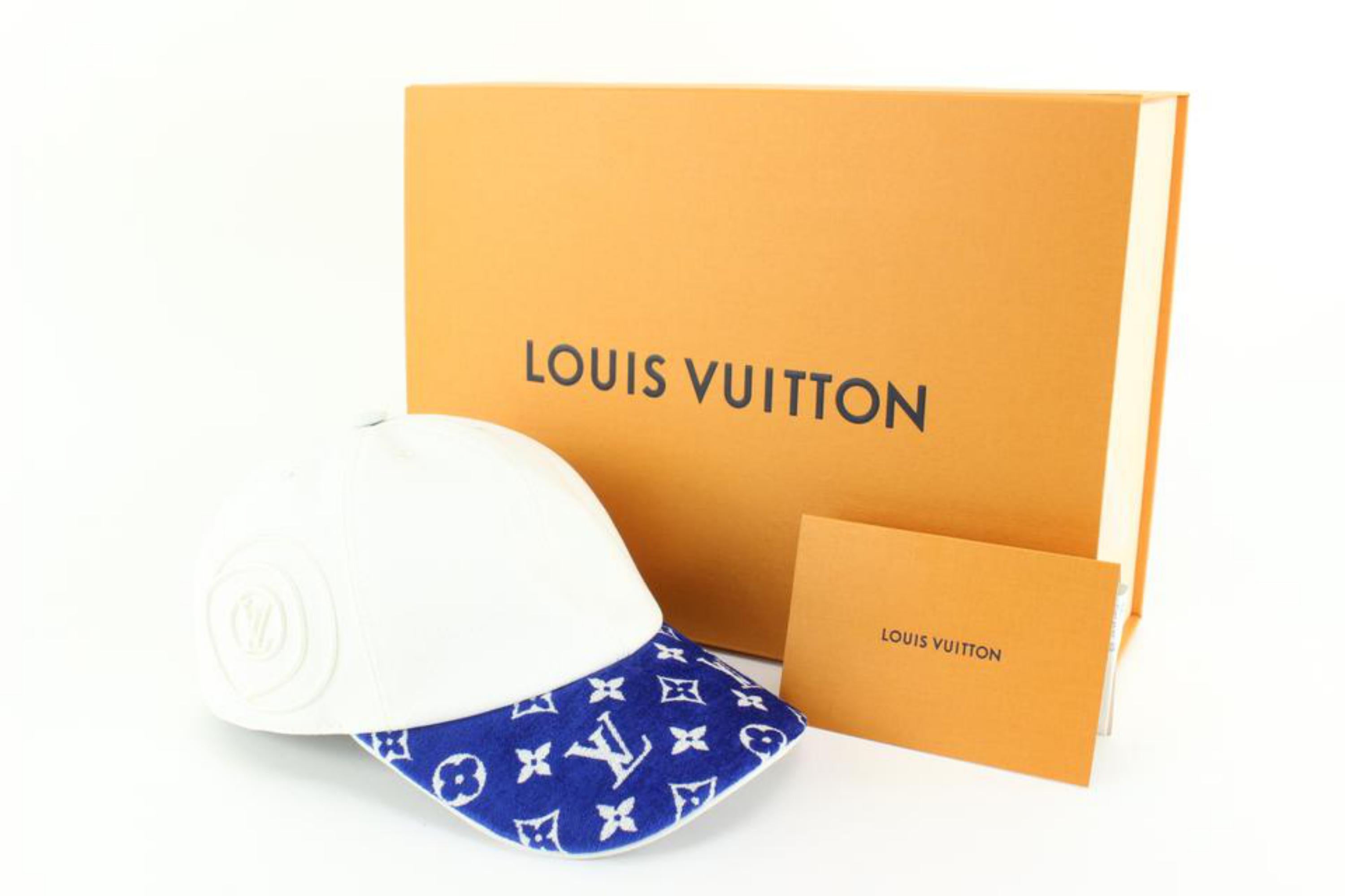 Louis Vuitton Blue x White Jacquard Monogram Match Cap Easy Ou Pas Baseball 17lk 6