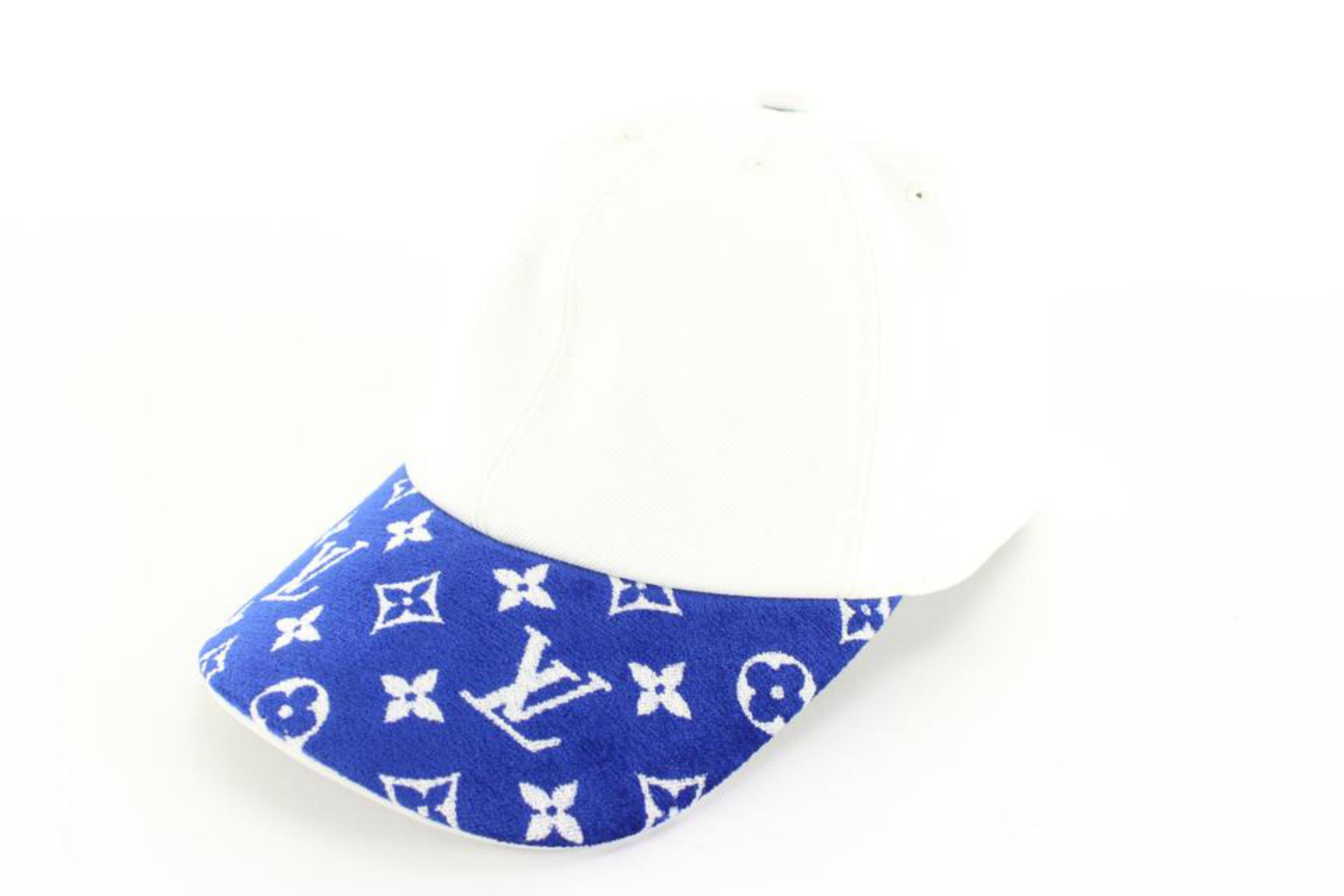Louis Vuitton Blue x White Jacquard Monogram Match Cap Easy Ou Pas Baseball  17lk