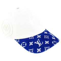 Louis Vuitton - Casquette de baseball Easy Ou Pas en jacquard bleu et blanc avec monogramme, 17 carats