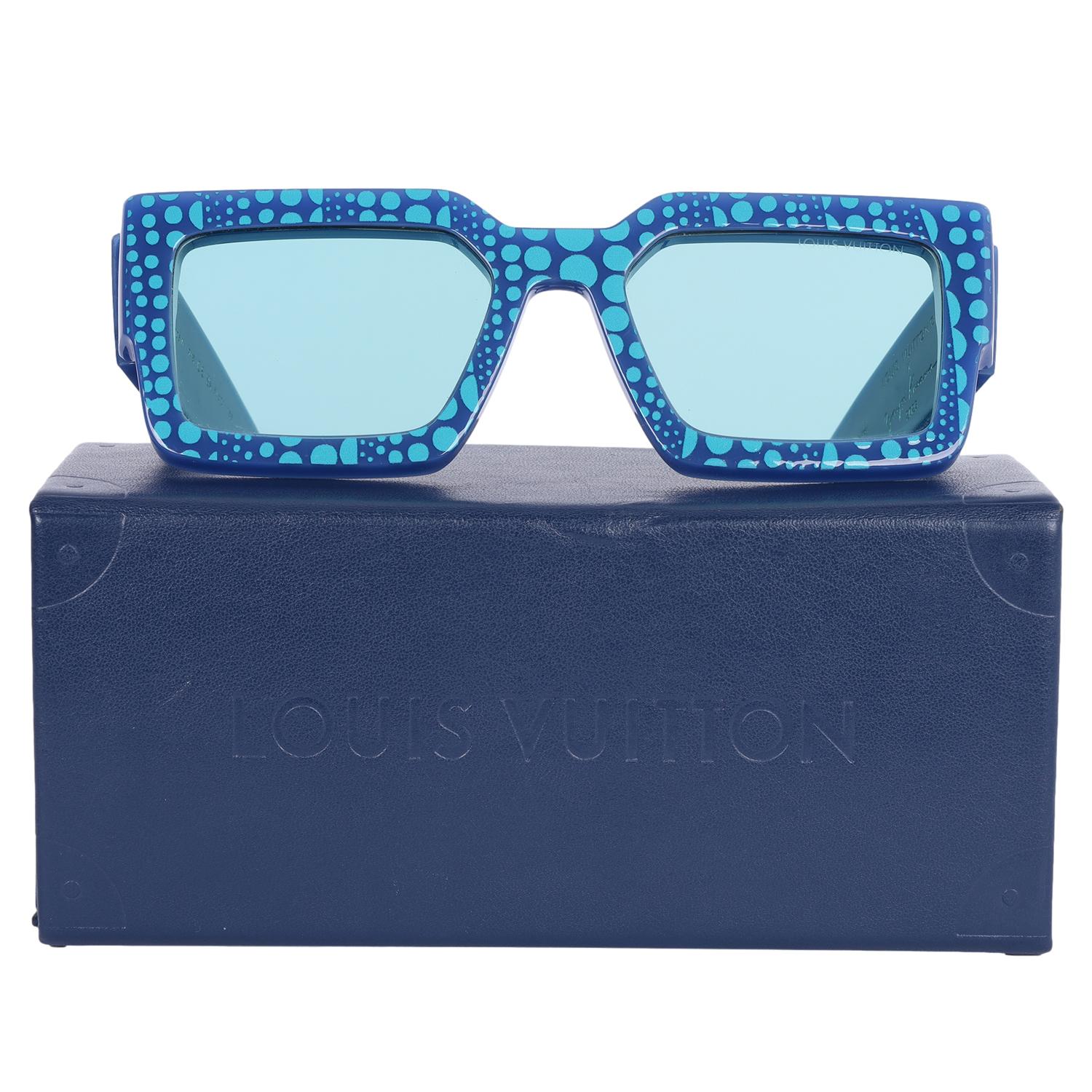 Louis Vuitton Blue X Yayoi Kusama Clash Pumpkin Sunglasses Z1905W In Excellent Condition In Salt Lake Cty, UT
