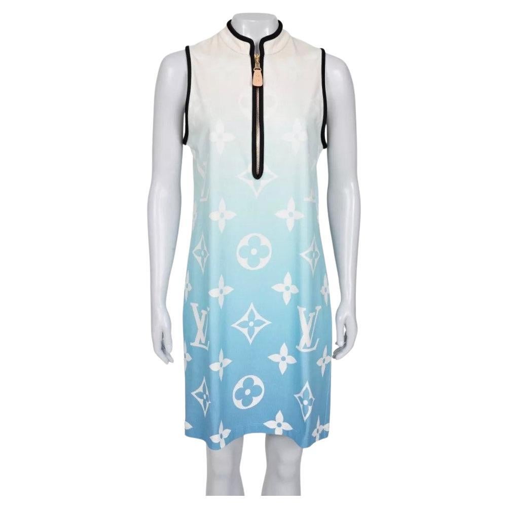 Louis Vuitton Blue Zip-Front Straight Dress - XL
