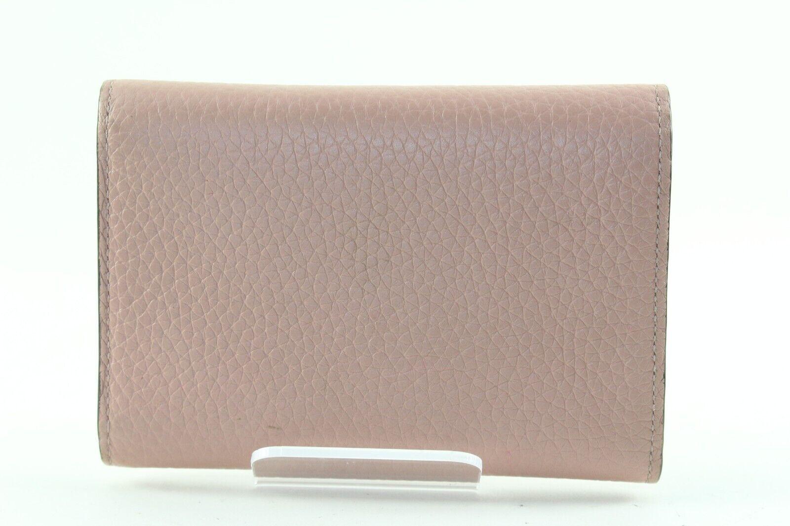 LOUIS VUITTON Blush Pink Taurillong Leather Capucines Wallet 1LV1219K For Sale 7