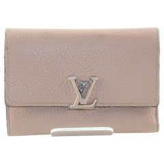 LOUIS VUITTON Blush Pink Taurillong Leather Capucines Wallet 1LV1219K