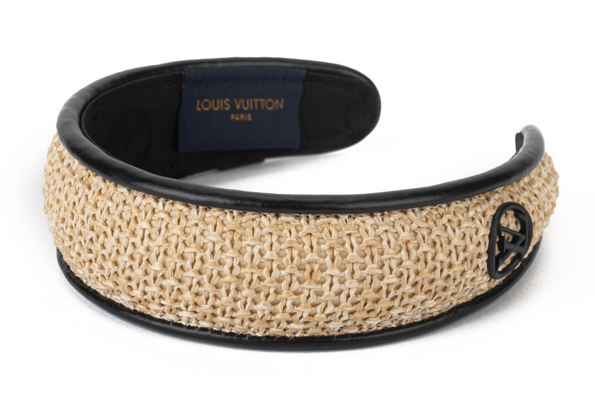 Louis Vuitton BNIB Schwarzes Raffia-Kopfband aus Raffia im Zustand „Neu“ in West Hollywood, CA