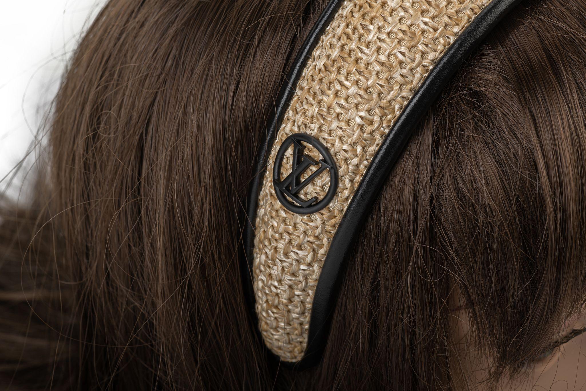 Louis Vuitton BNIB Schwarzes Raffia-Kopfband aus Raffia Damen