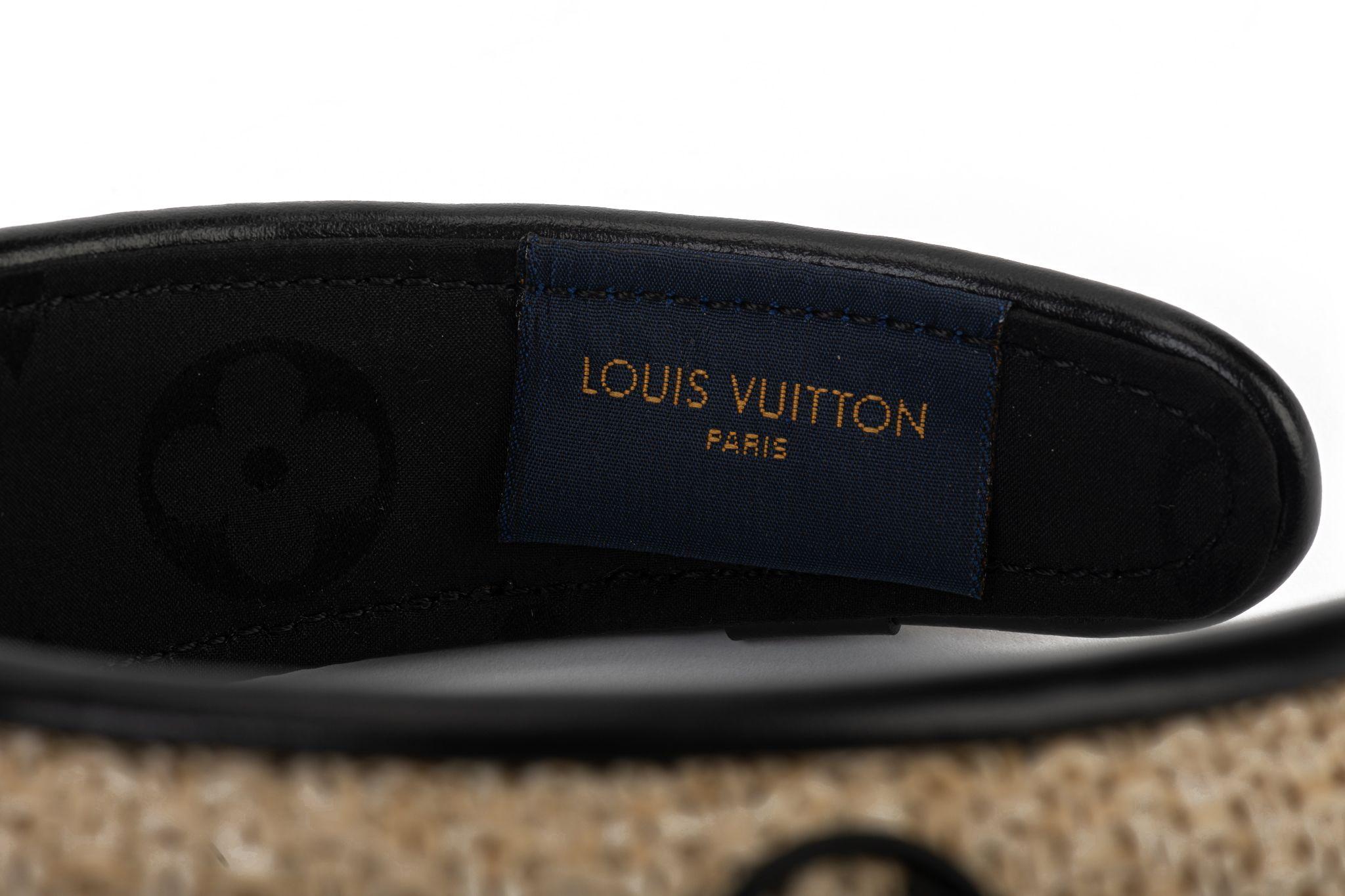 Beige Louis Vuitton BNIB Black Raffia Headband