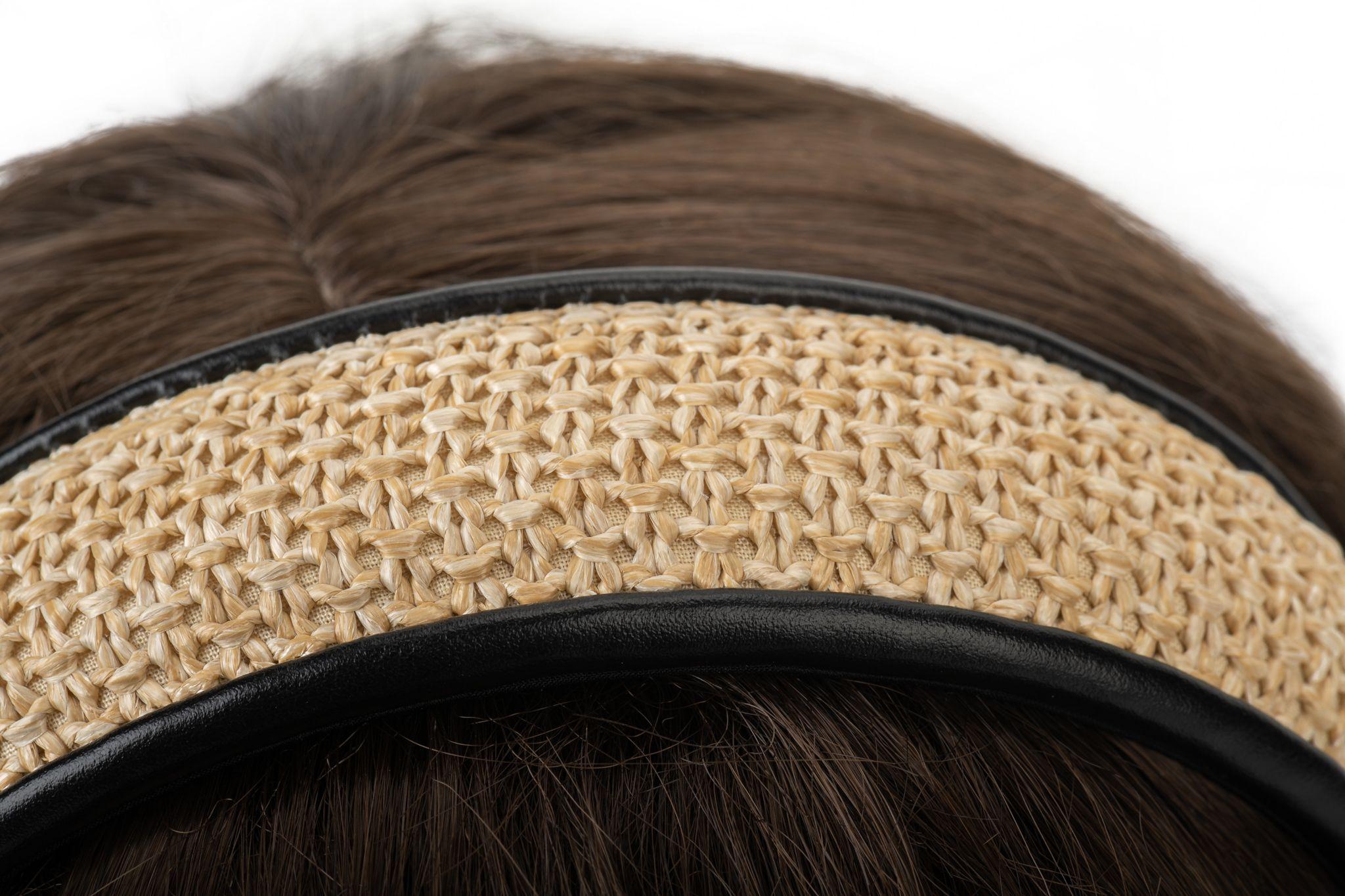 Louis Vuitton BNIB Black Raffia Headband In New Condition In West Hollywood, CA