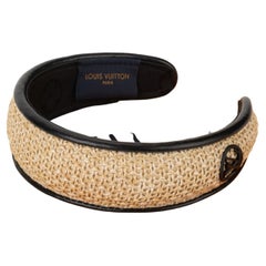 Louis Vuitton BNIB Schwarzes Raffia-Kopfband aus Raffia