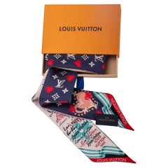 Louis Vuitton BNIB Blue Hearts Silk Twilly