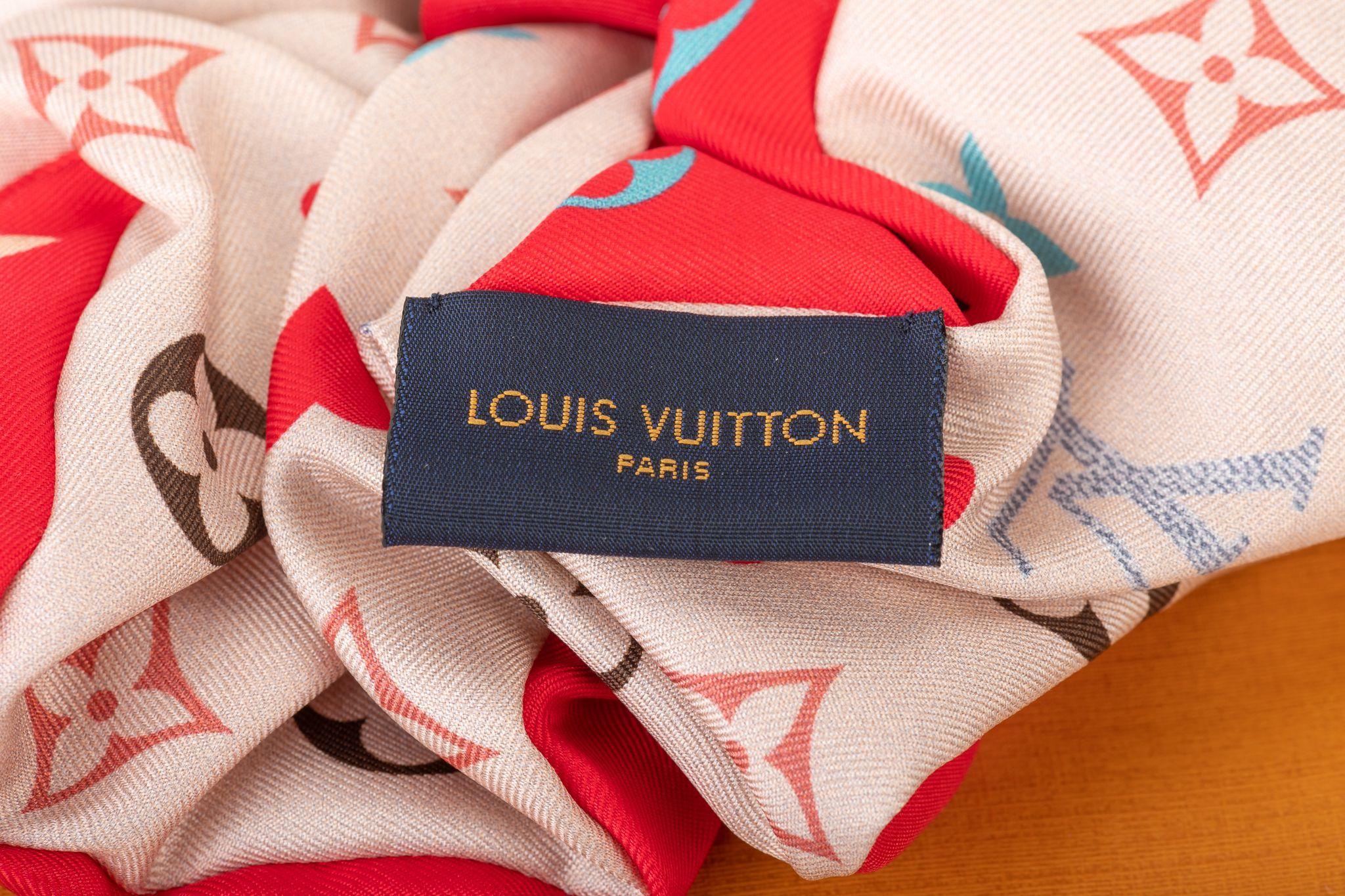 Bicolor Scrunchie von Louis Vuitton BNIB LG aus Seide (Orange) im Angebot