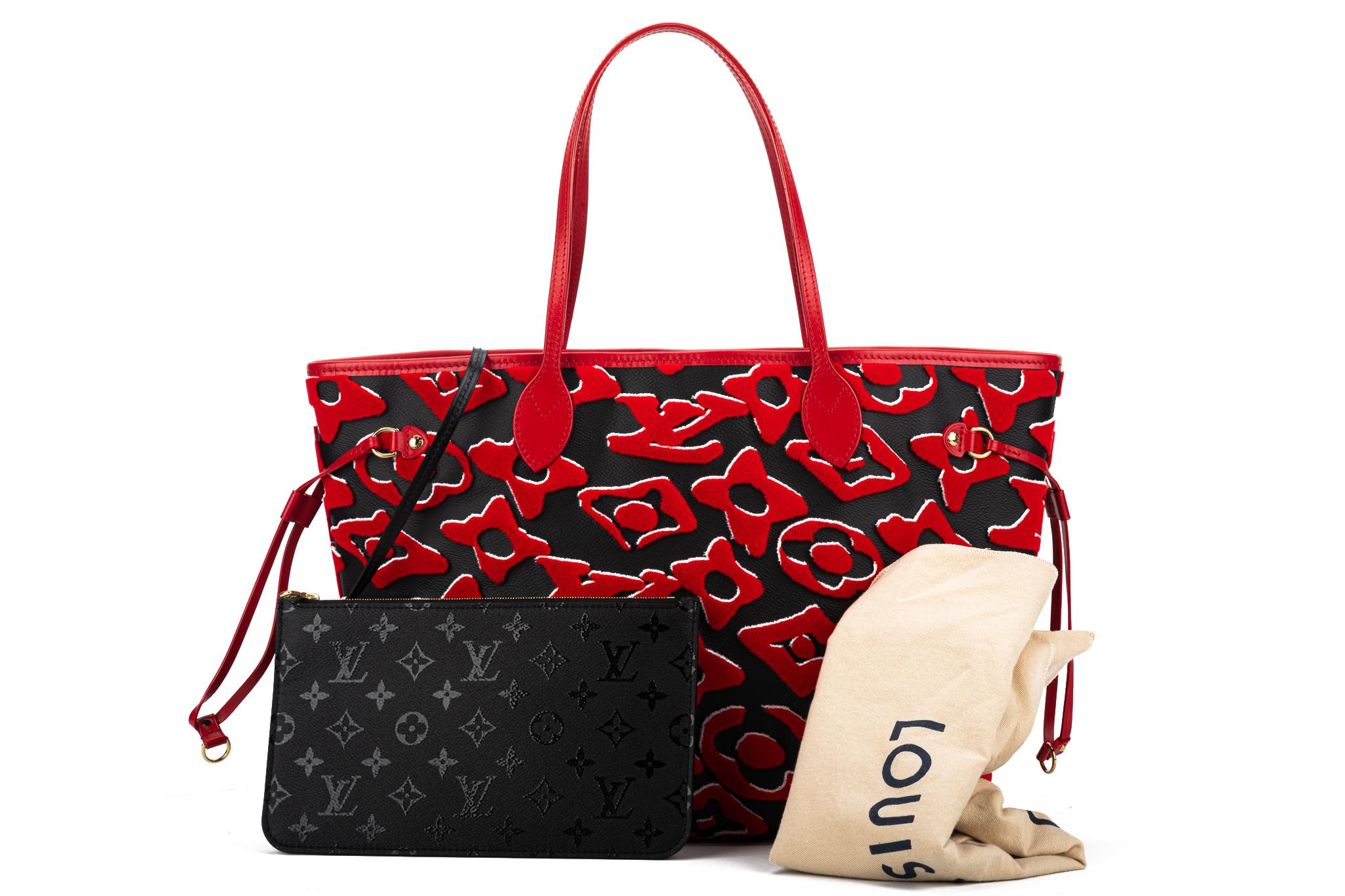 Louis Vuitton Red, White, and Black Tufted Monogram Canvas LVxUF Speedy Bandoulière 25 Gold Hardware, 2020 (Like New), Black/Red/White Womens Handbag