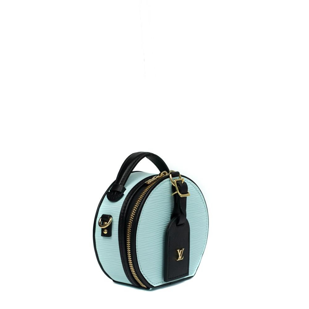 LOUIS VUITTON, Bote Chapeau Mini aus blauem Pi-Leder (Blau)