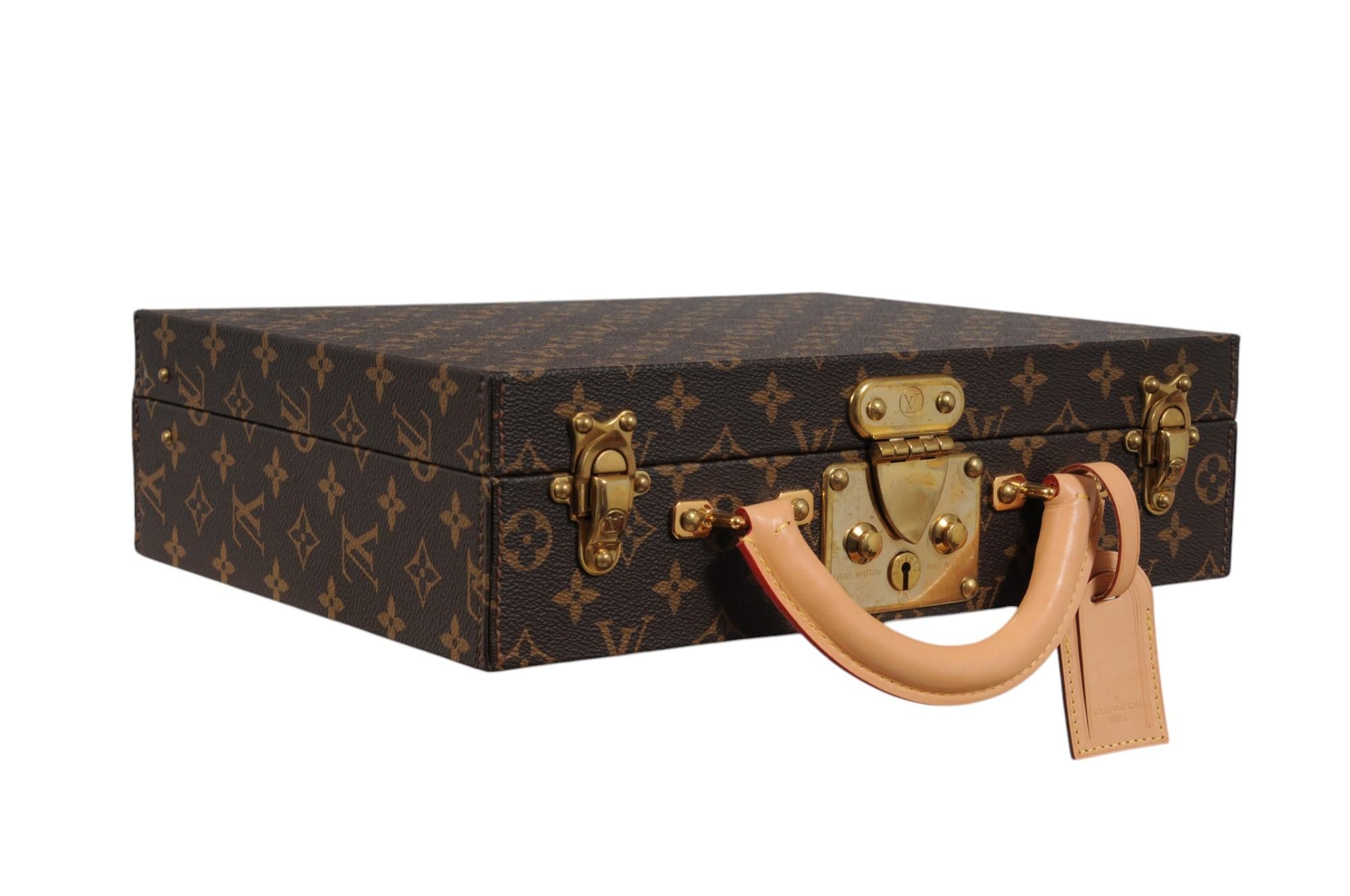 Louis Vuitton Boite Bijoux Monogramme Bijoux Vanity Case Travel Trunk Hard Box Bon état - En vente à North Miami, FL