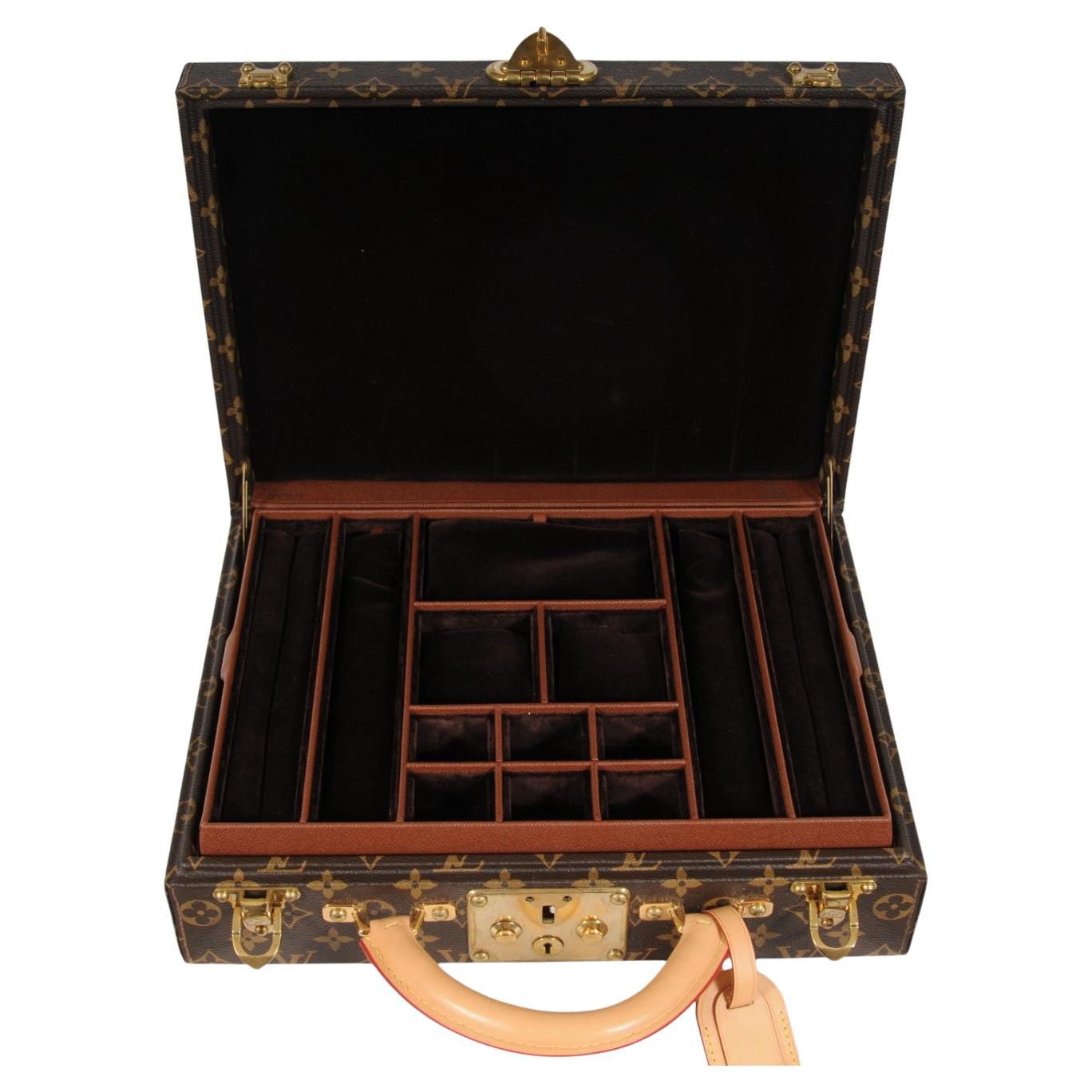 Louis Vuitton Boite Bijoux Monogram Jewelry Vanity Case Travel Trunk Hard Box