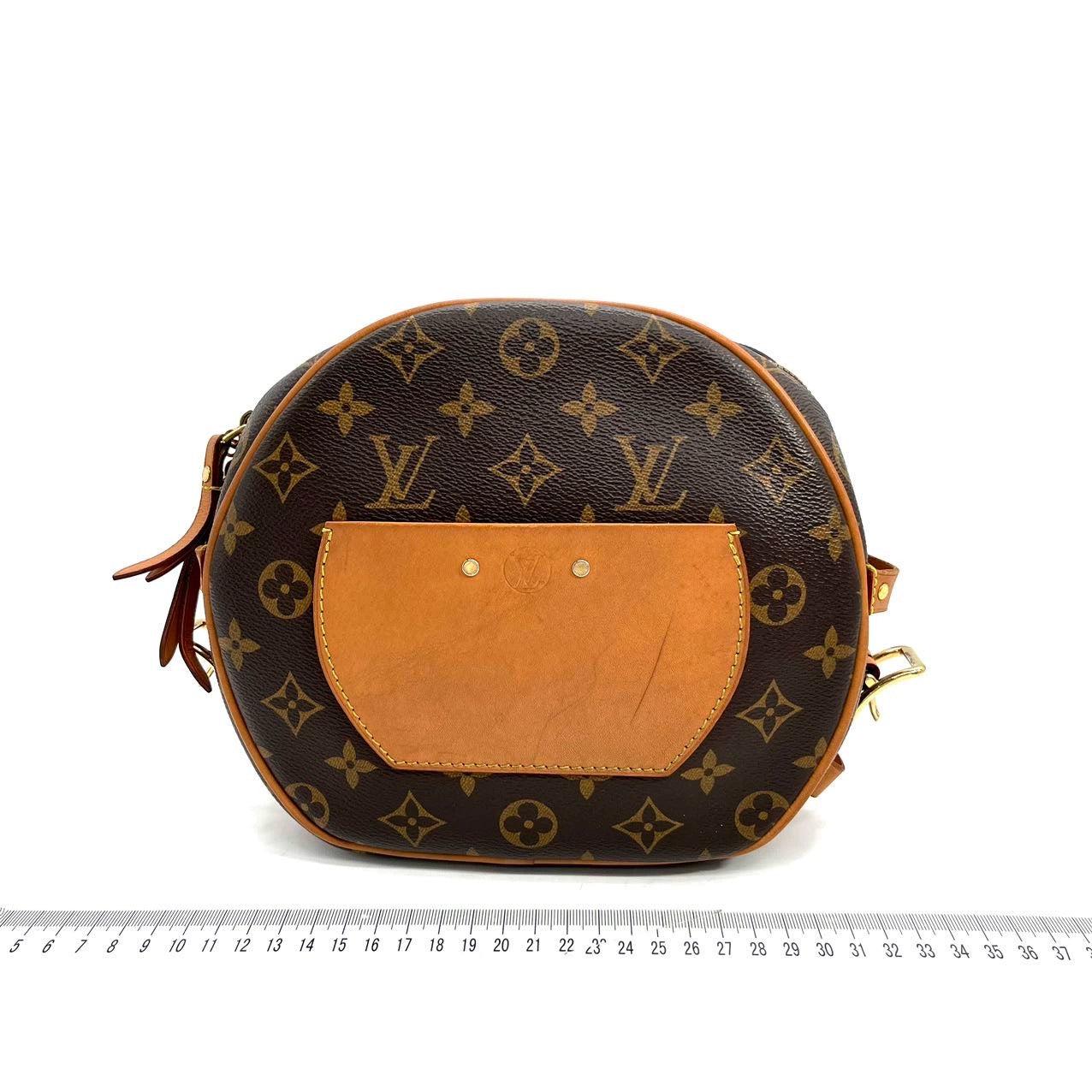 Louis Vuitton Boîte Chapeau Souple Leather Crossbody Bag MM
 These are professional photos of the actual bag offered by Luxbags.
 Louis Vuitton Boîte Chapeau souple leather crossbody bag is the biggest size of this round bag series by Louis Vuitton.