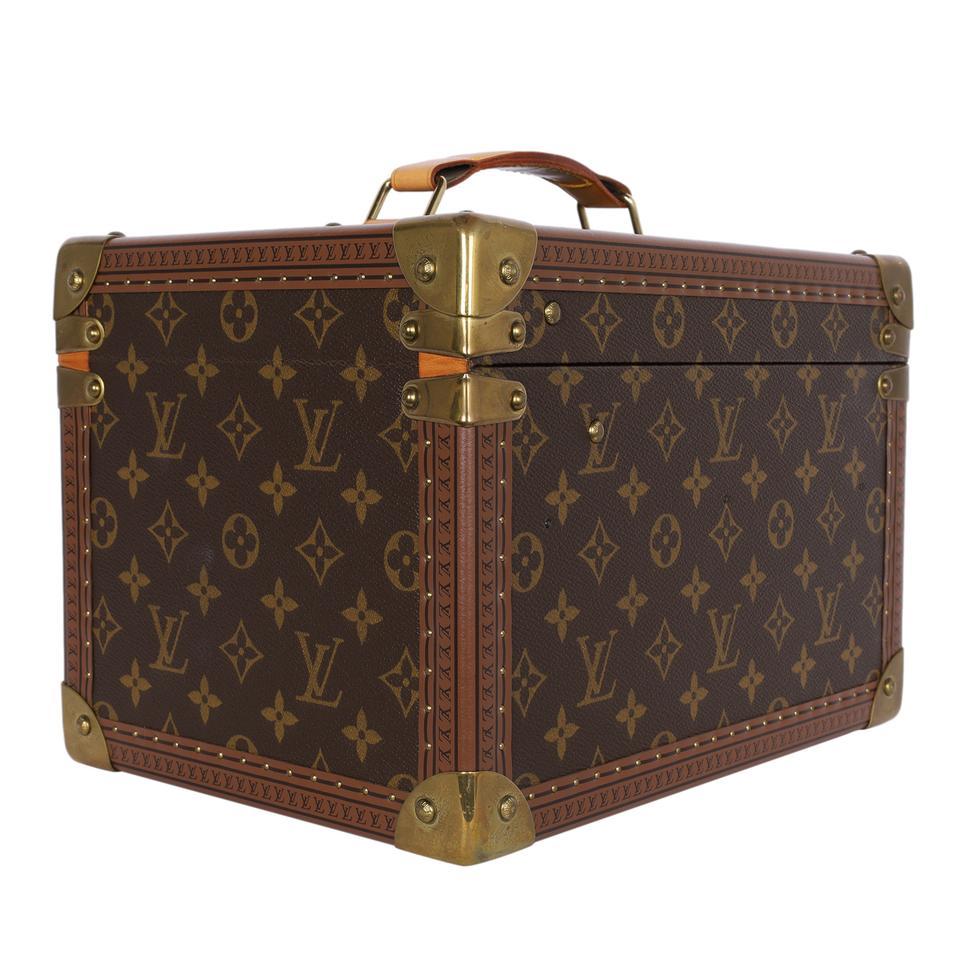 Women's or Men's Louis Vuitton Boite Flacons Monogram Train Trunk Hard Case Brown For Sale