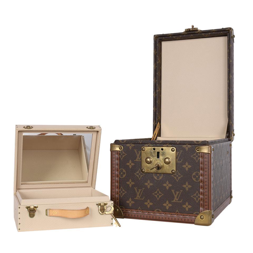 Louis Vuitton Boite Flacons Monogram Train Trunk Hard Case Brown For Sale 2