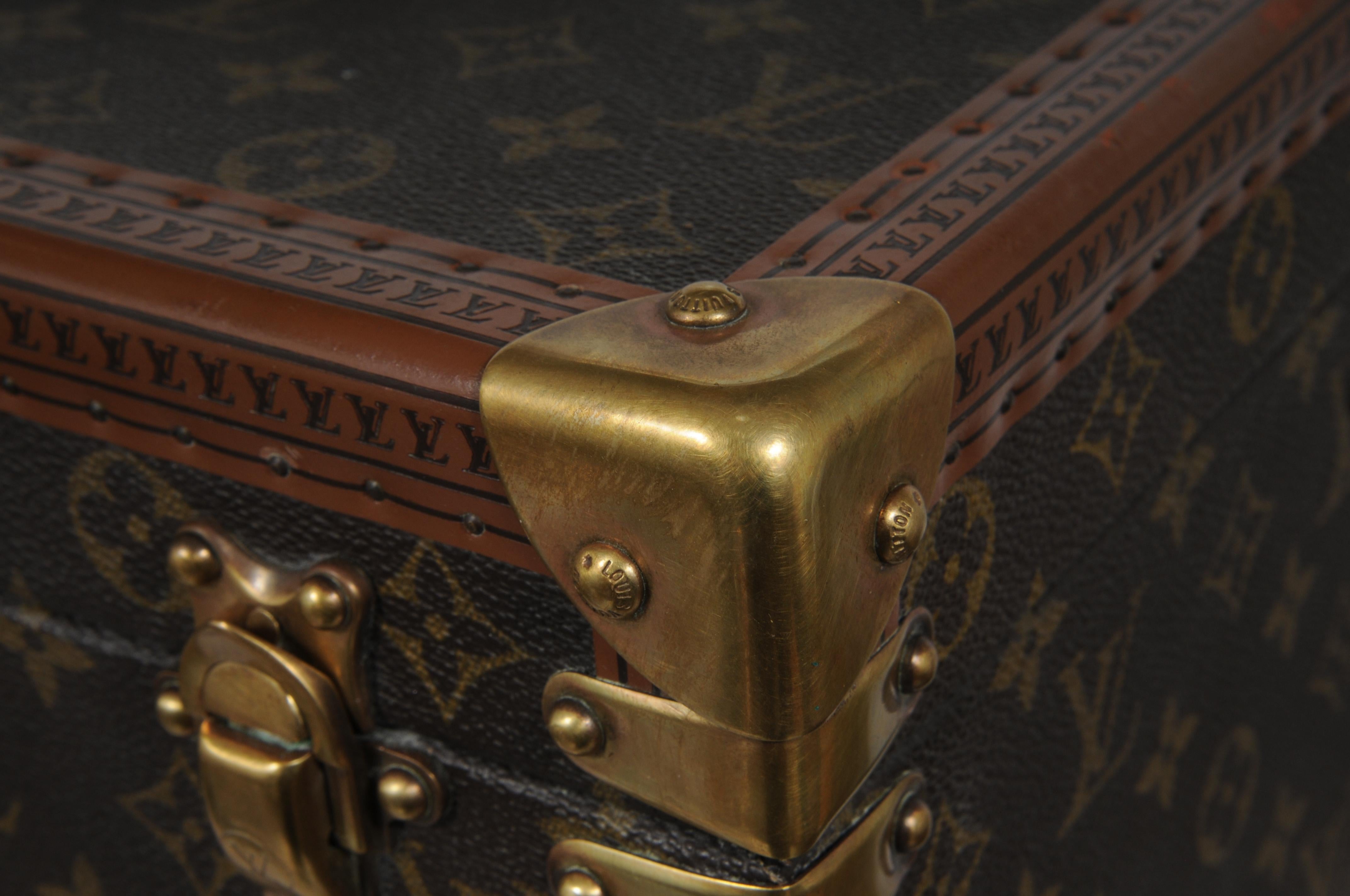 Louis Vuitton Boite Vanity Trunk Train Case Lv Logo Brown Tan Monogram en vente 5