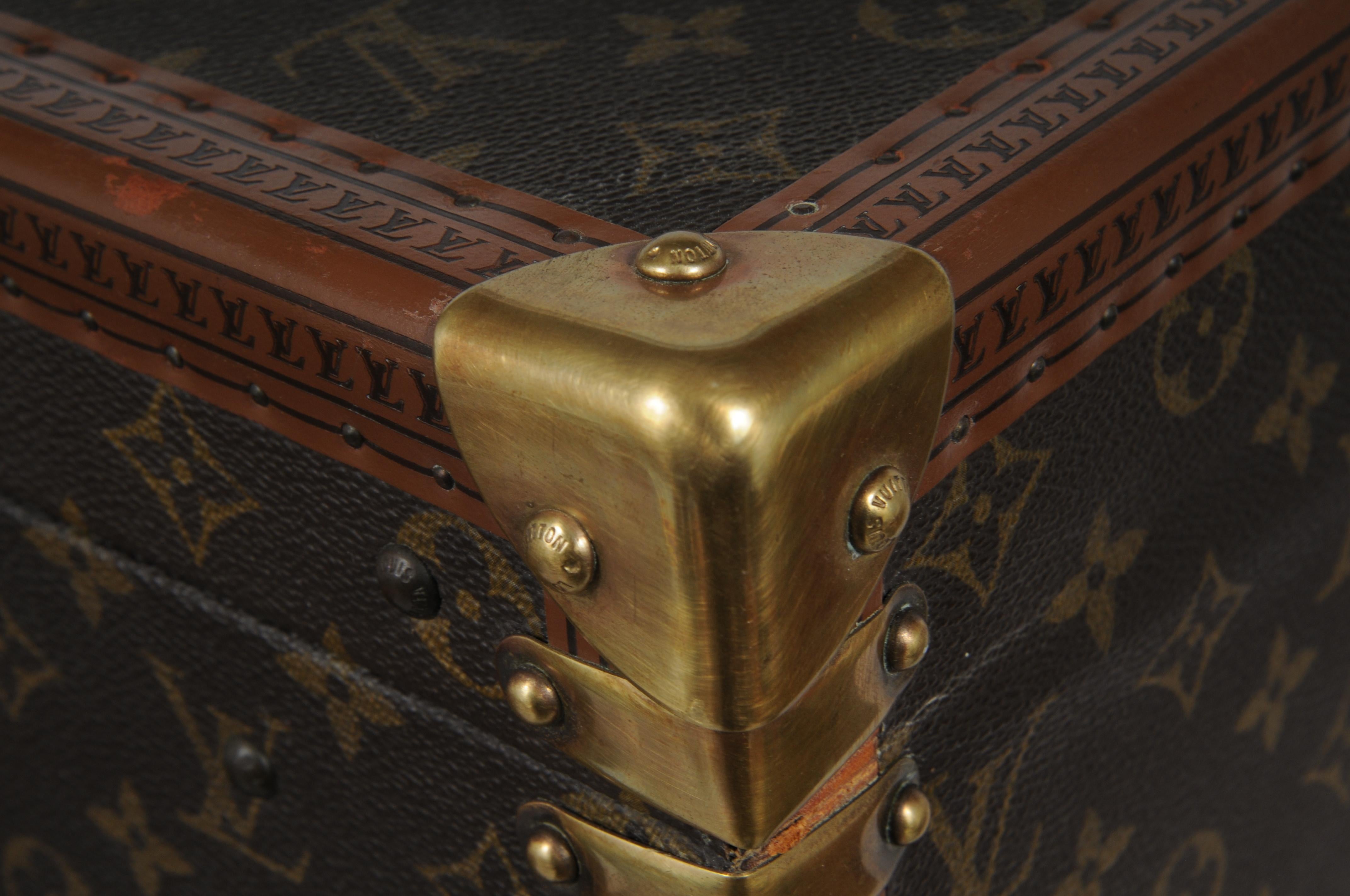 Louis Vuitton Boite Vanity Trunk Train Case Lv Logo Brown Tan Monogram en vente 6