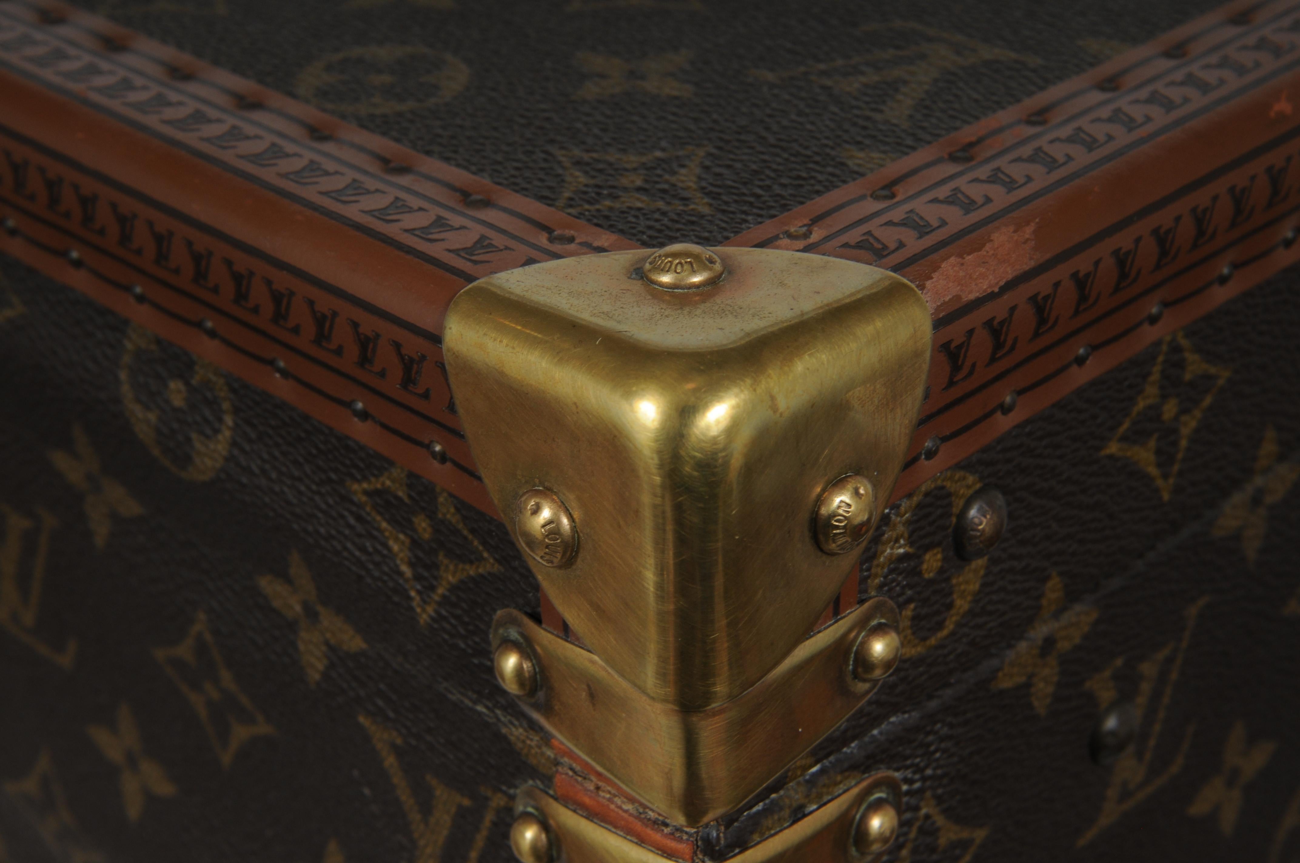 Louis Vuitton Boite Vanity Trunk Train Case Lv Logo Brown Tan Monogram en vente 7