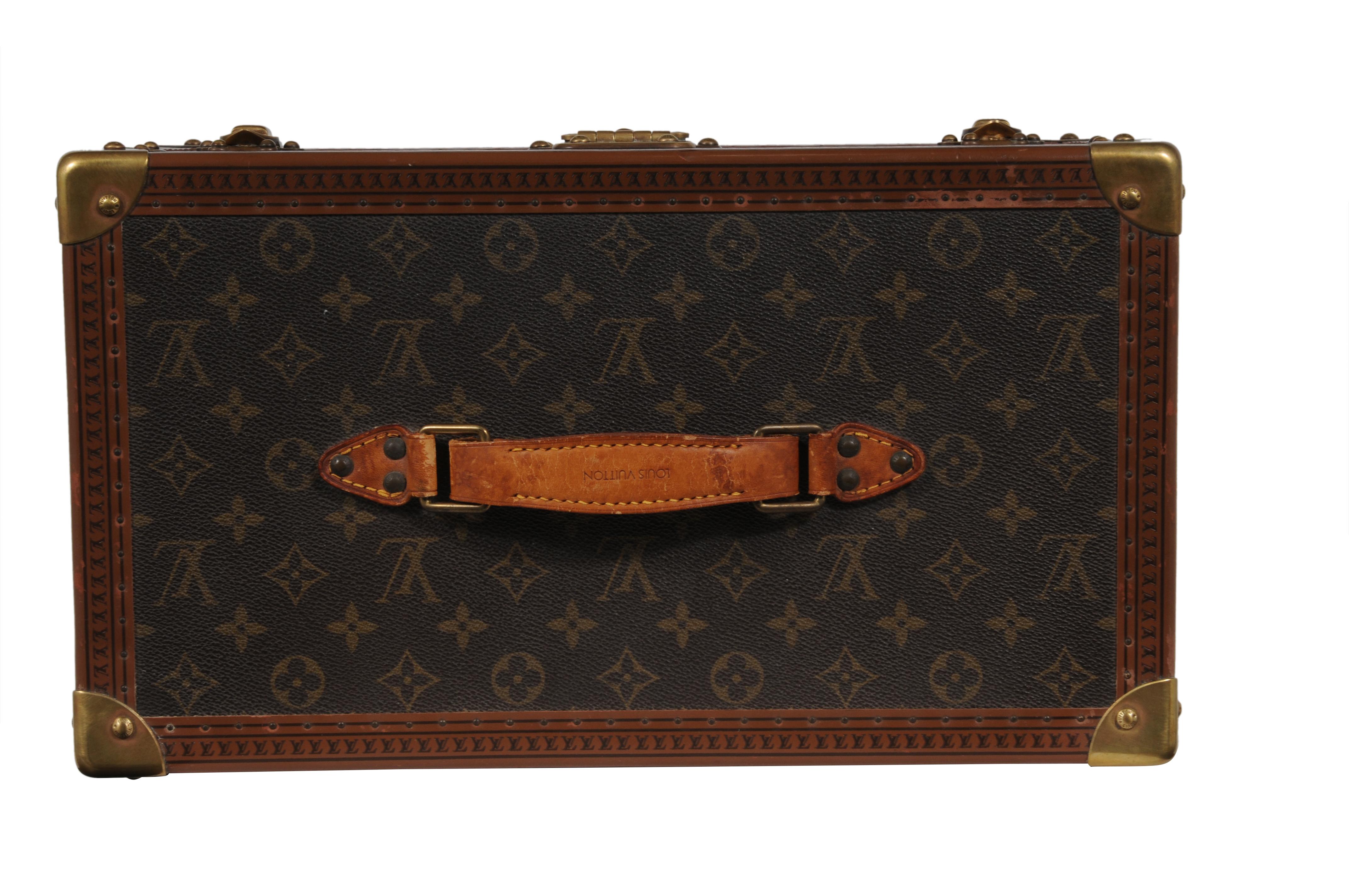 Louis Vuitton Boite Vanity Trunk Train Case Lv Logo Brown Tan Monogram en vente 12