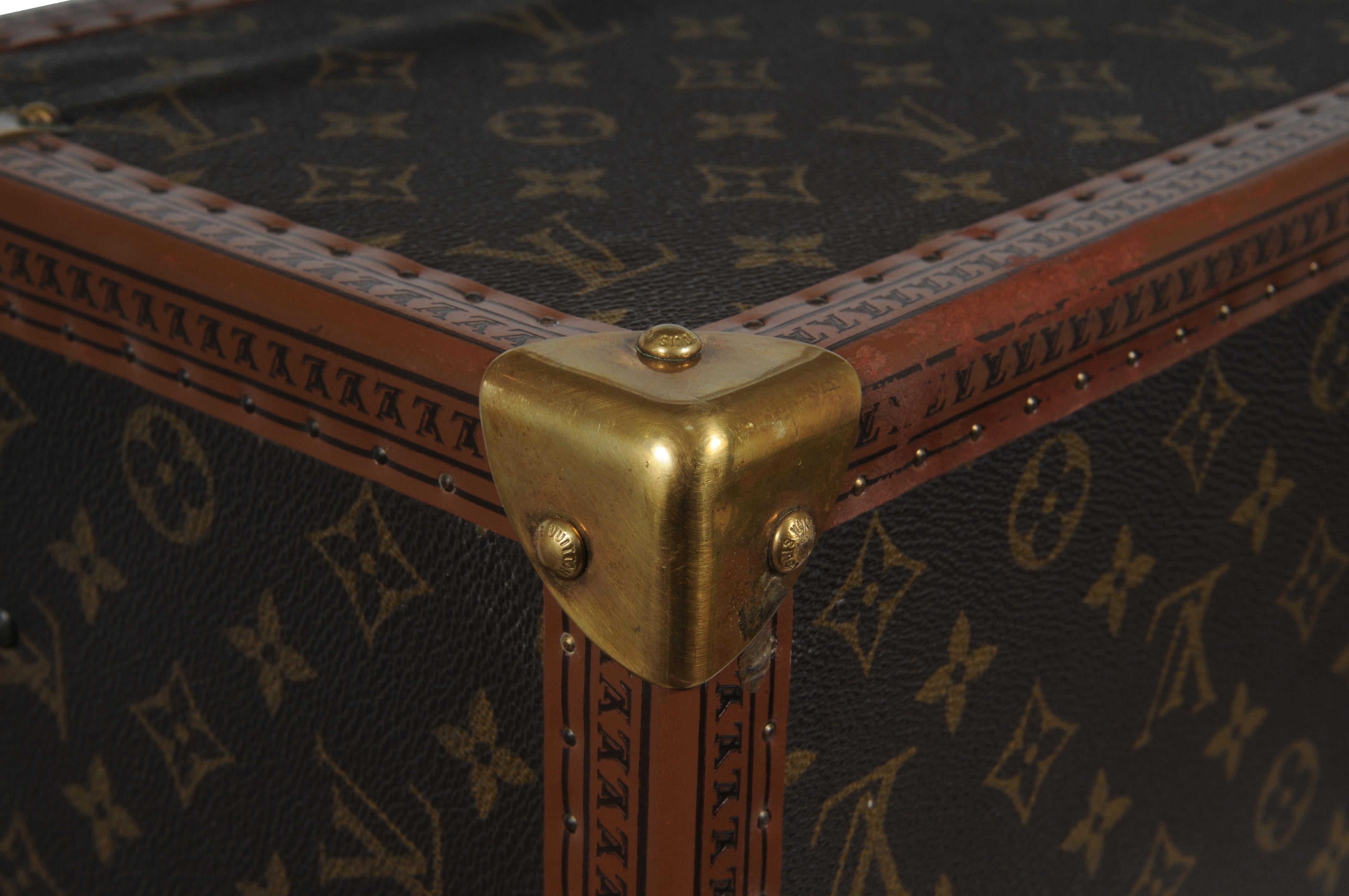 Louis Vuitton Boite Vanity Trunk Train Case Lv Logo Brown Tan Monogram en vente 2