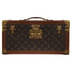 Louis Vuitton Boite Vanity Trunk Train Case Lv Logo Brown Tan Monogram